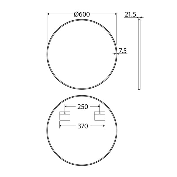 Reba Framed Round Mirror 600mm - Image 4